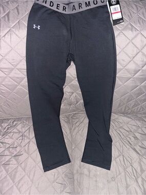 Under Armour Black Women’s Compression Leggings with Gray Waistband